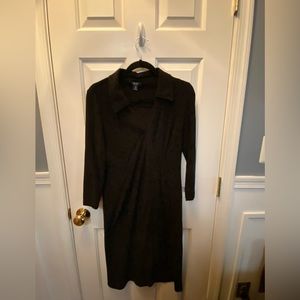 CHAPS black, V-neck dress.  Collared and long sleeve.  Size M.